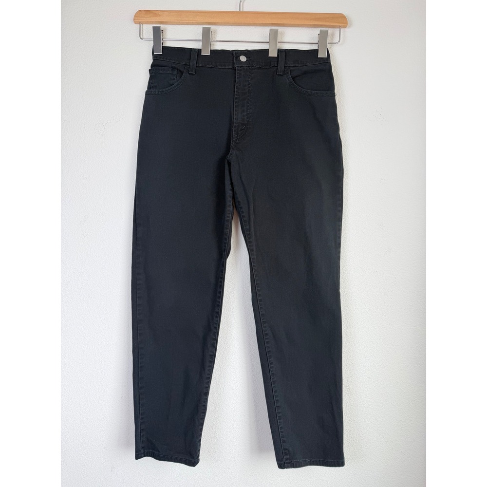 Levi's Womens Cotton Stretch Jeans 550 Relaxed Fit 14 M Black Tapered Leg Denim